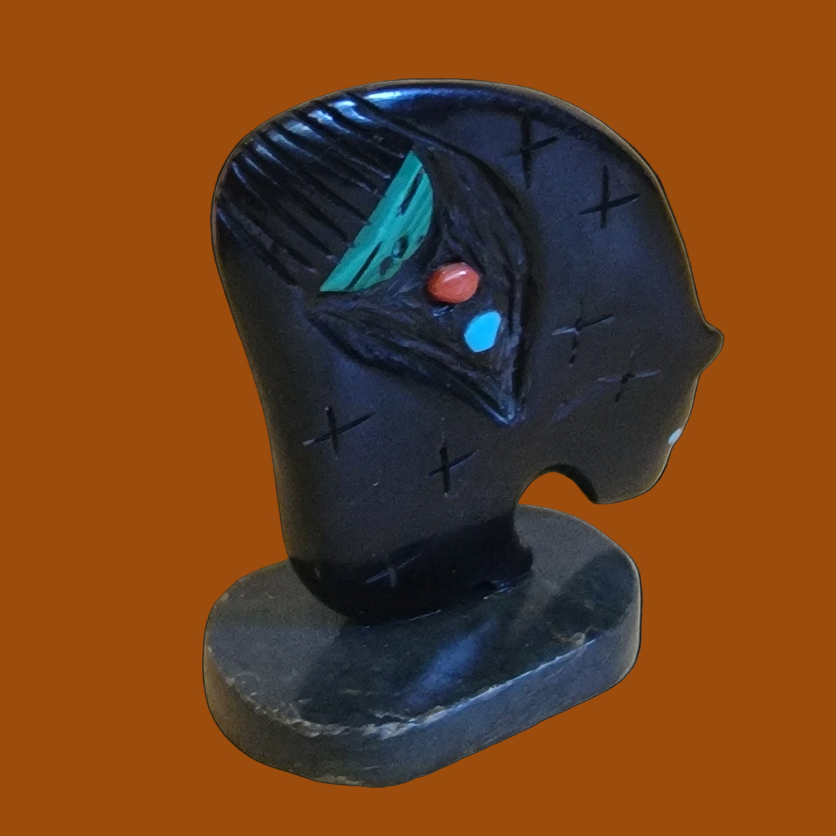 Scream Ghost Face Bearden/ Bear, Maiden and Ghost Face Zuni Fetish