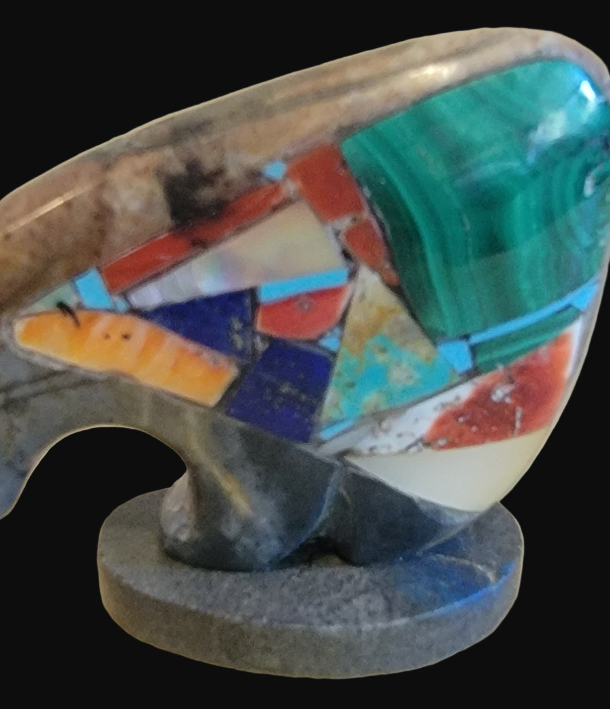 Mosaic Inlaid Bearden /Zuni Maiden Bear Zuni Fetish