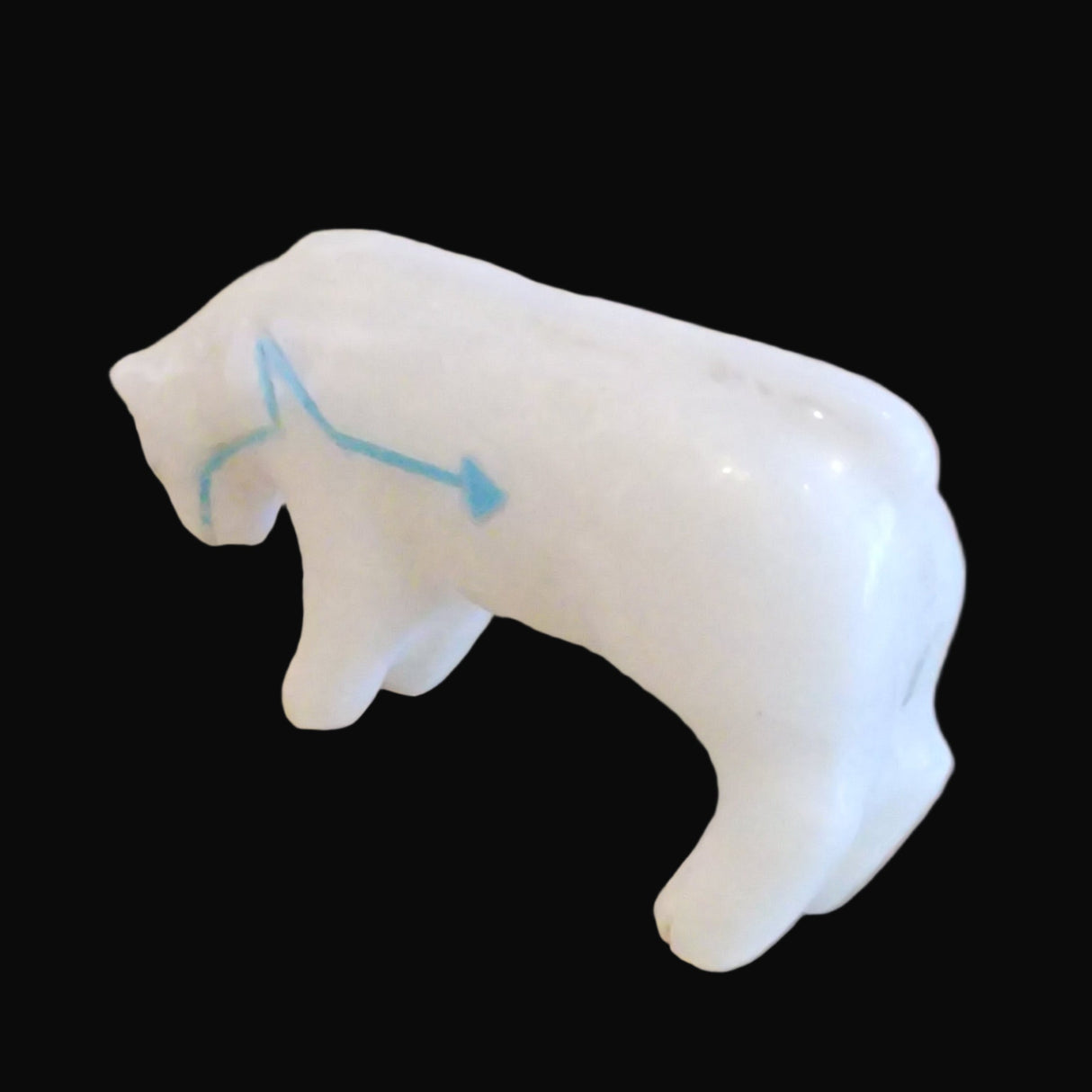 White Marble Mountain Lion of the North Zuni Fetish
