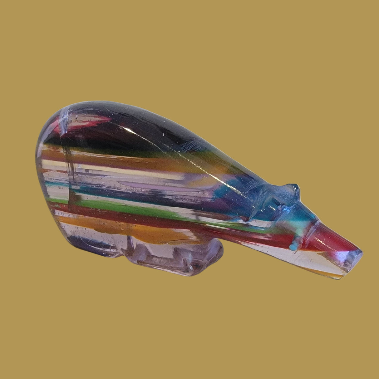 Stunning Surfite Long Necked Bear w/Heartline Zuni Fetish