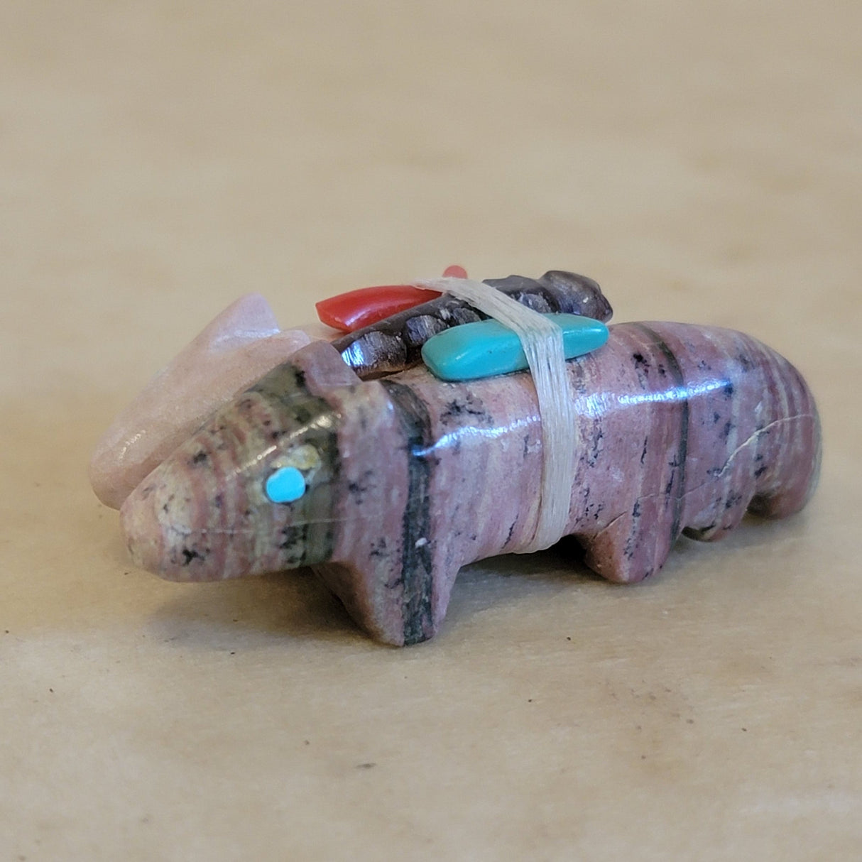 Traditional Double Bundled Wolf w/Pack Zuni Fetish