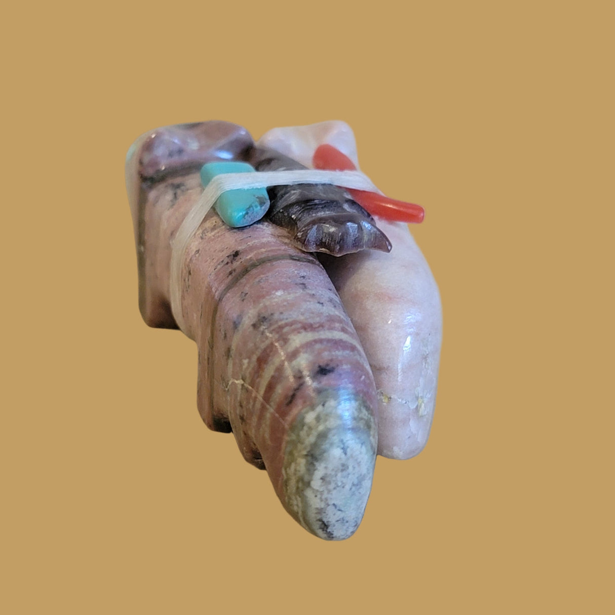 Traditional Double Bundled Wolf w/Pack Zuni Fetish