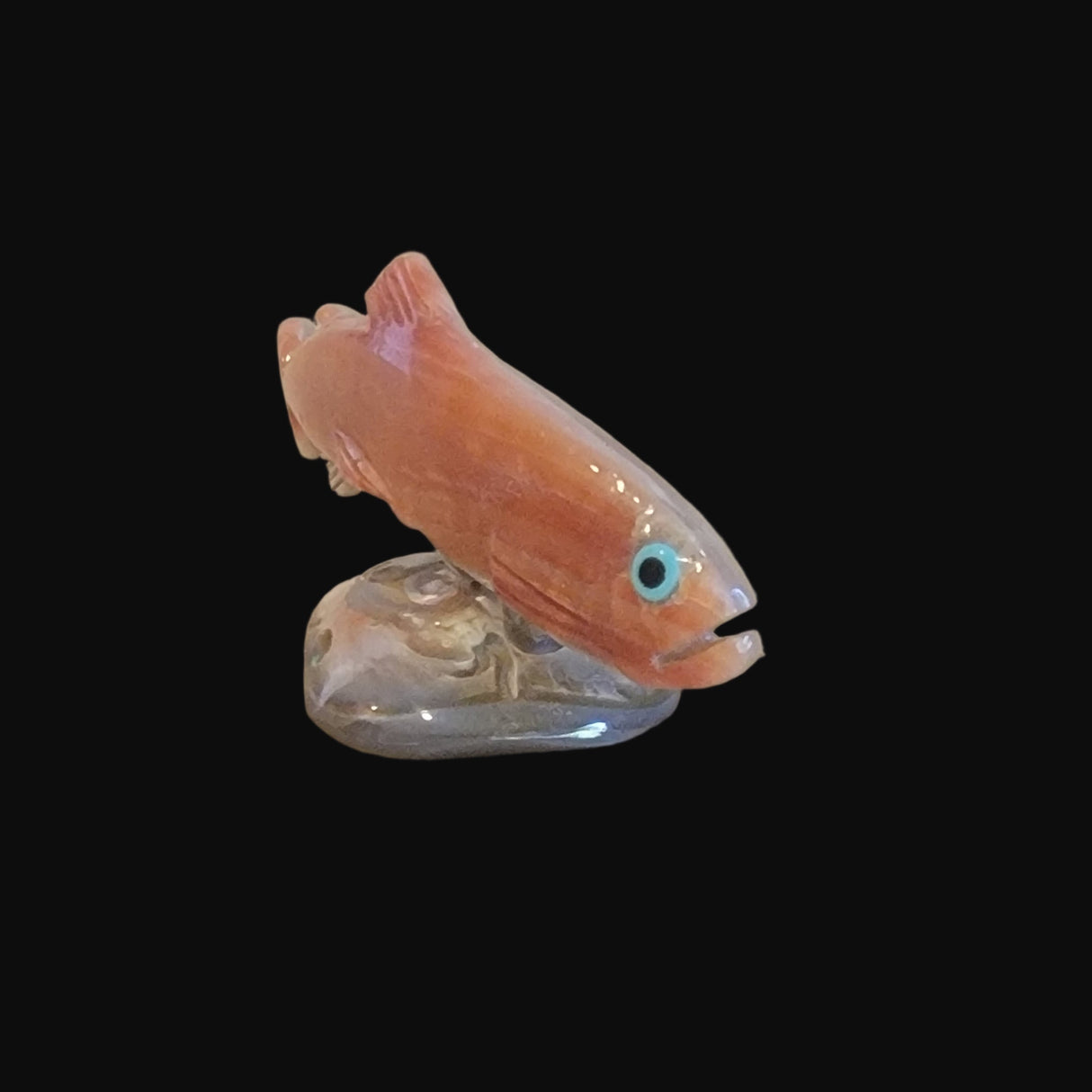 Elegant Abalone Shell Rainbow Trout Fish Zuni Fetish