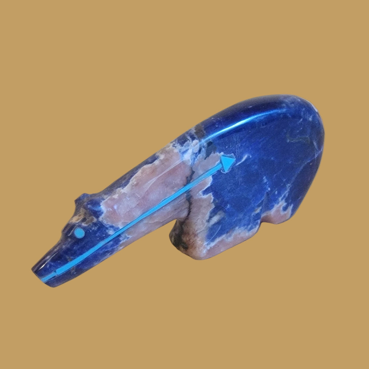 Sunset Sodalite Long Necked Zuni Fetish Bear