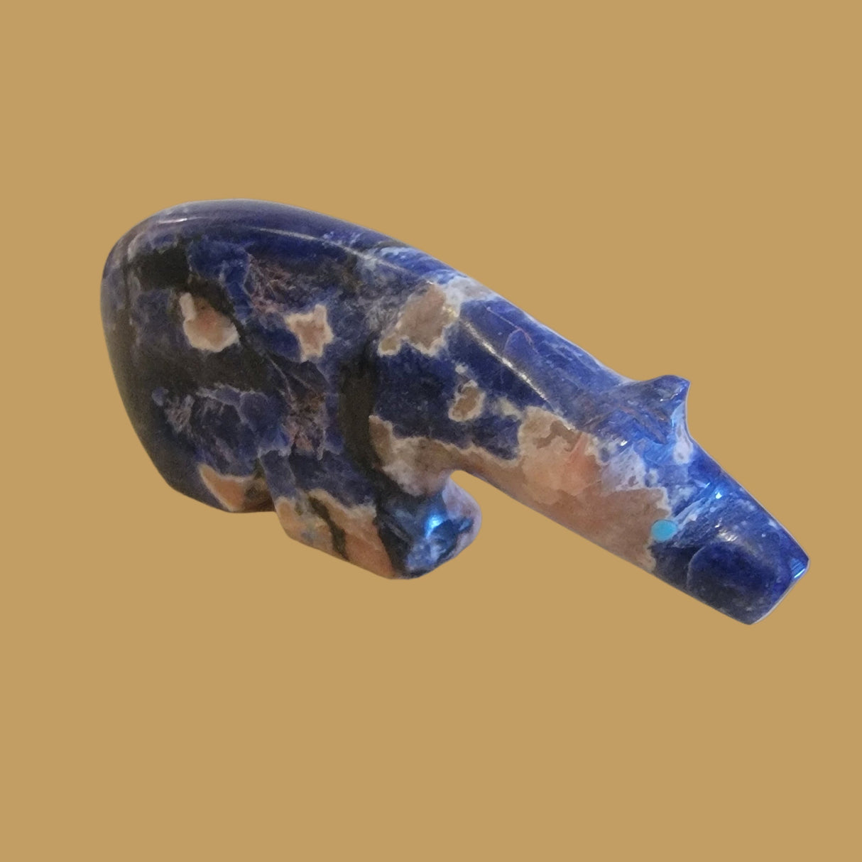 Sunset Sodalite Long Necked Zuni Fetish Bear