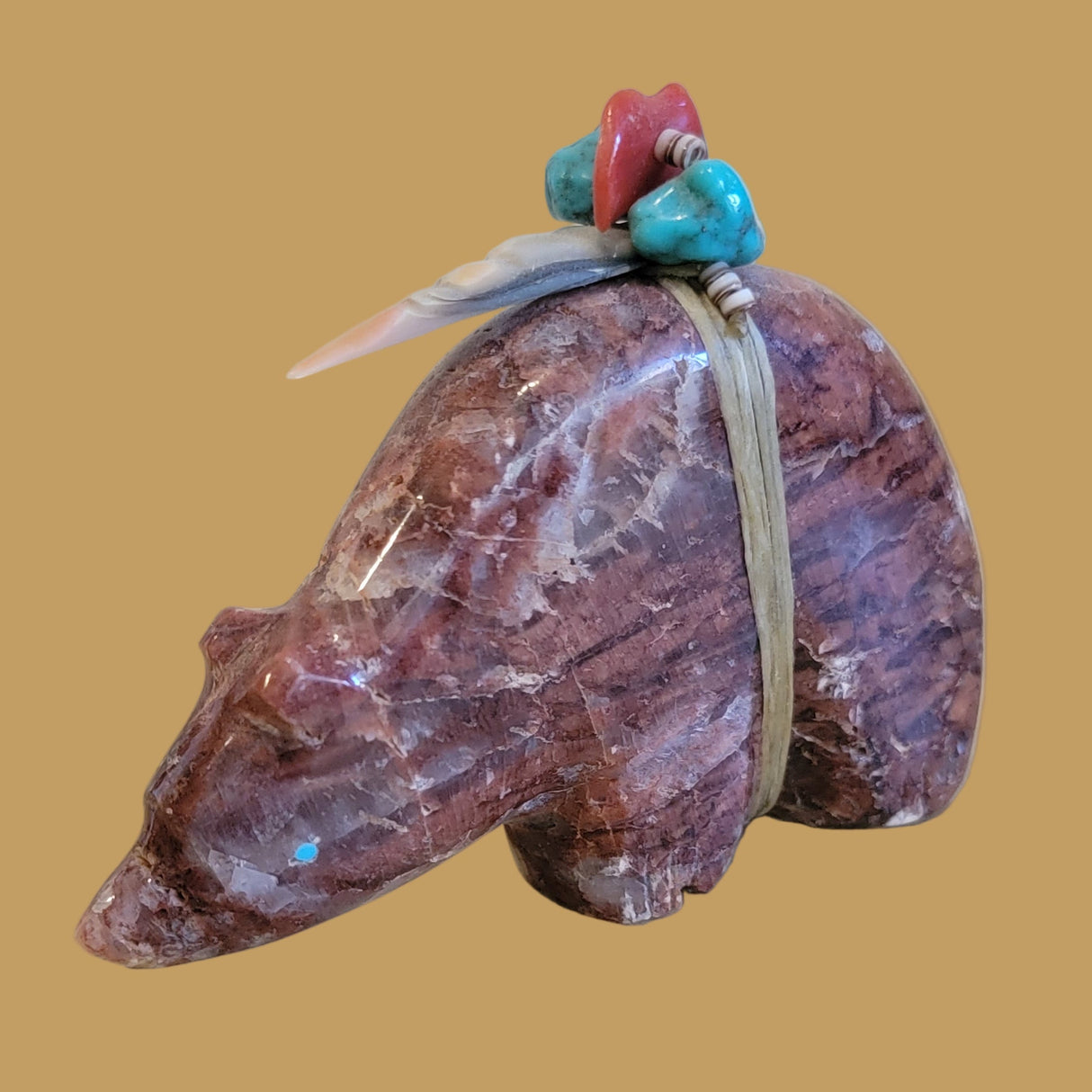 Jasper Bear w/ Beautiful Pack Zuni Fetish