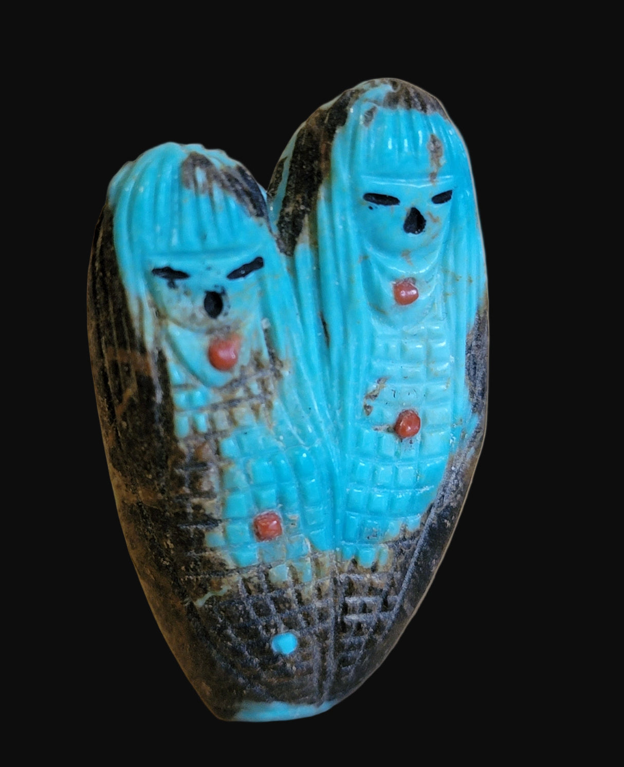 Quadruple Turquoise Zuni Maidens and Corn Maidens Zuni Fetish