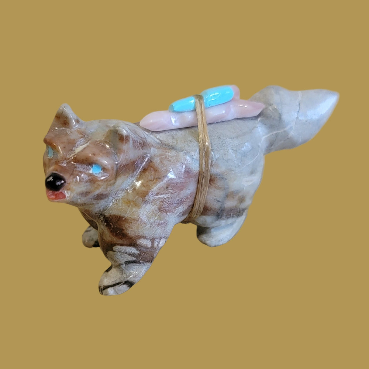 Picasso Marble Pup/Dog Zuni Fetish