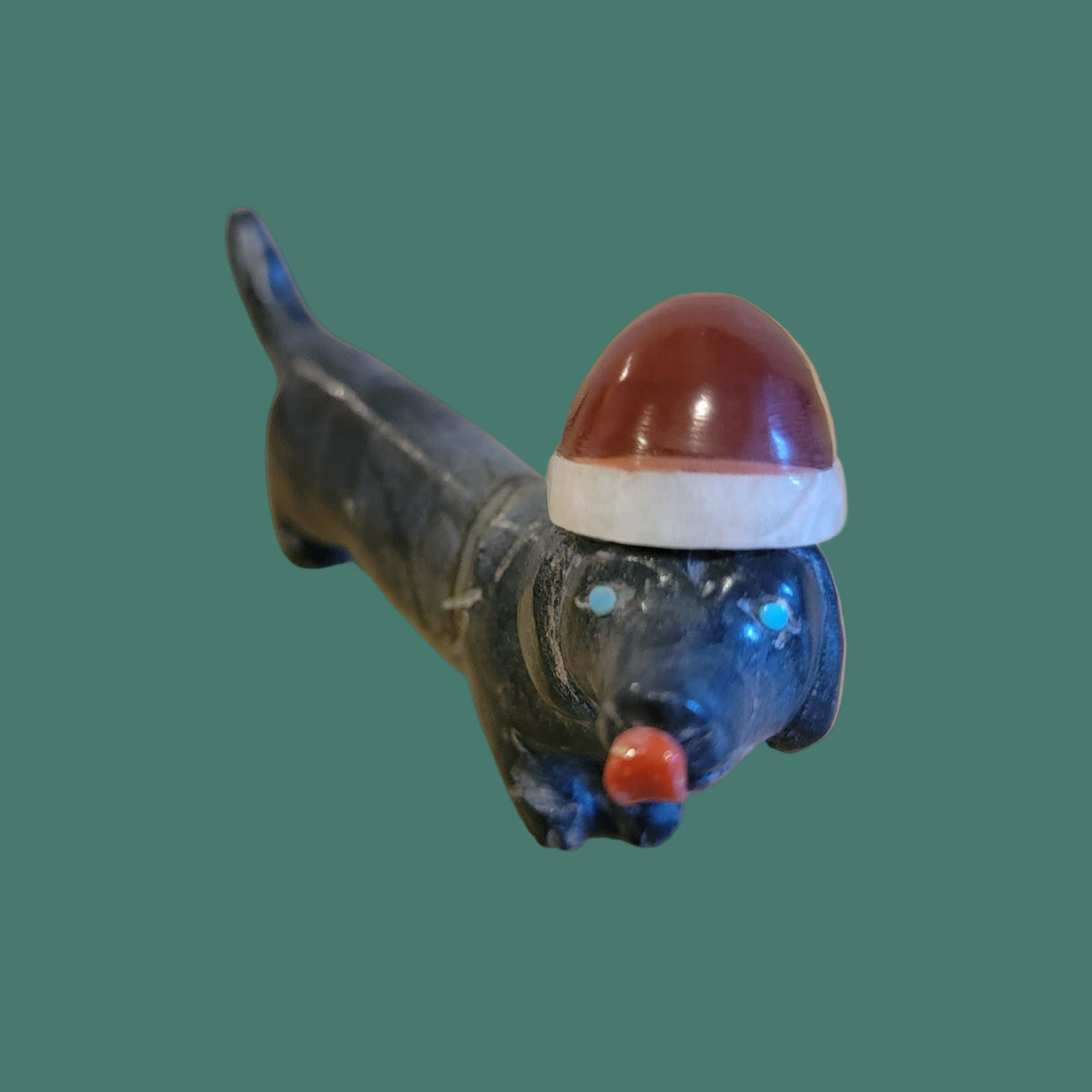 Darling Holiday Dachshund Licks His Lips From Holiday Goodies Zuni Fetish