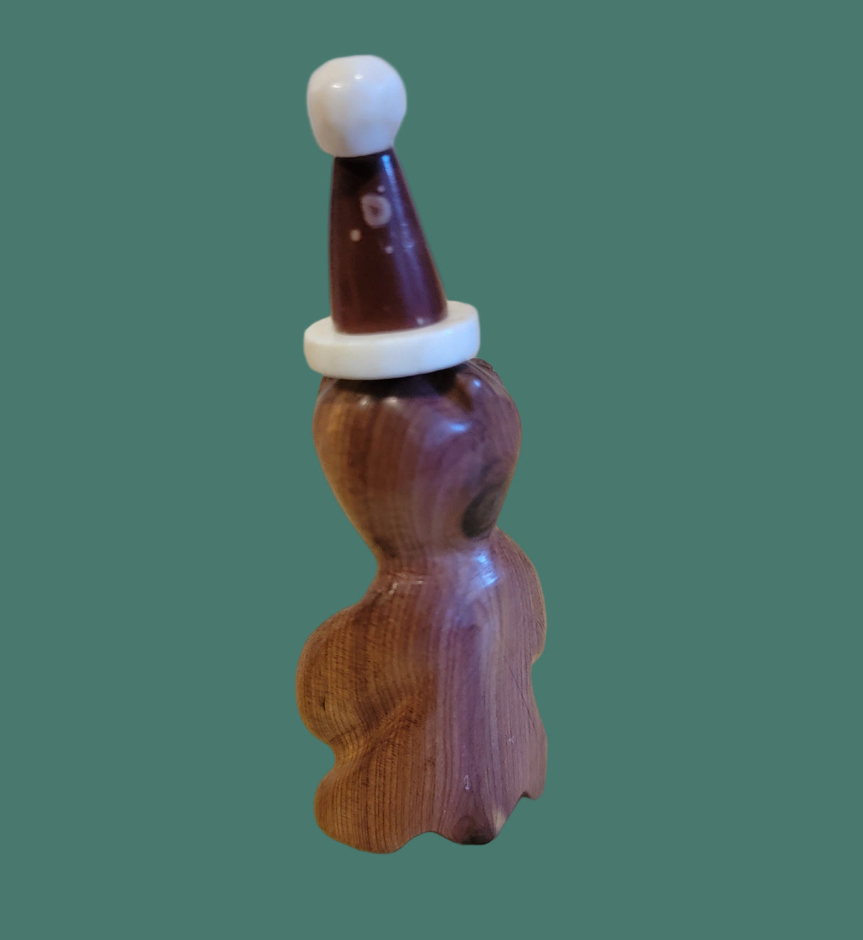 Cedar Santa Bear w/Pipestone Hat Zuni Fetish