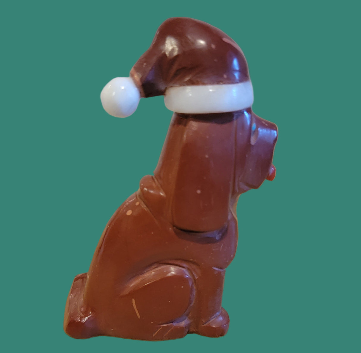 The Regal Beagle Holiday Pup/Dog w/Santa Hat Zuni Fetish