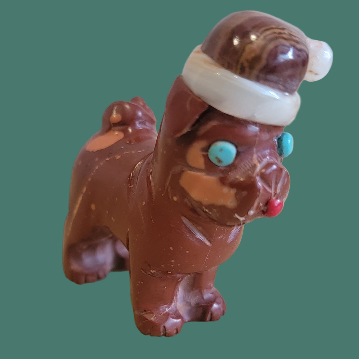 Santa Pug/Dog is Coming to Town Zuni Fetish