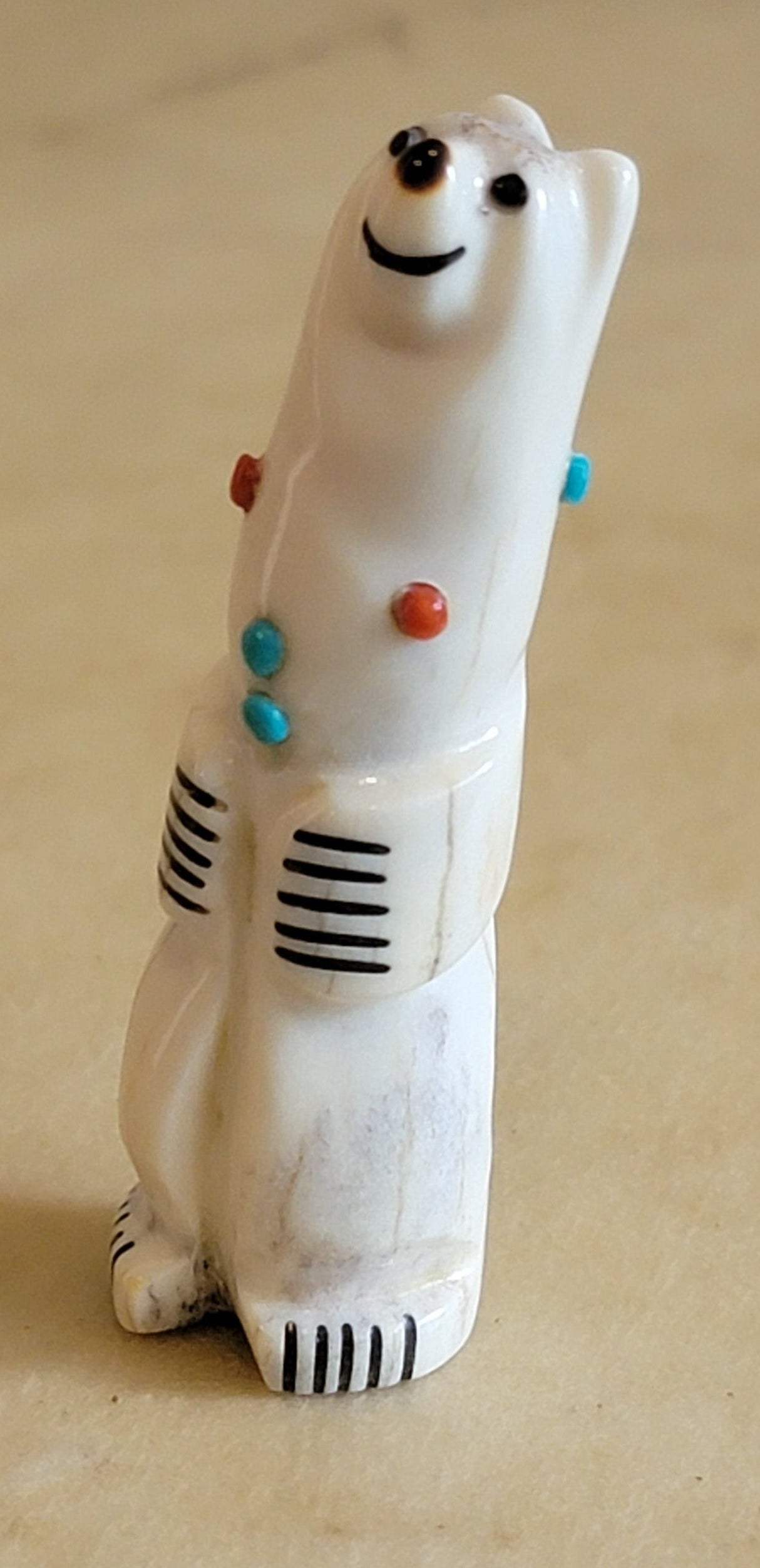 Claudia Peina Antler Happy Bear Zuni Fetish