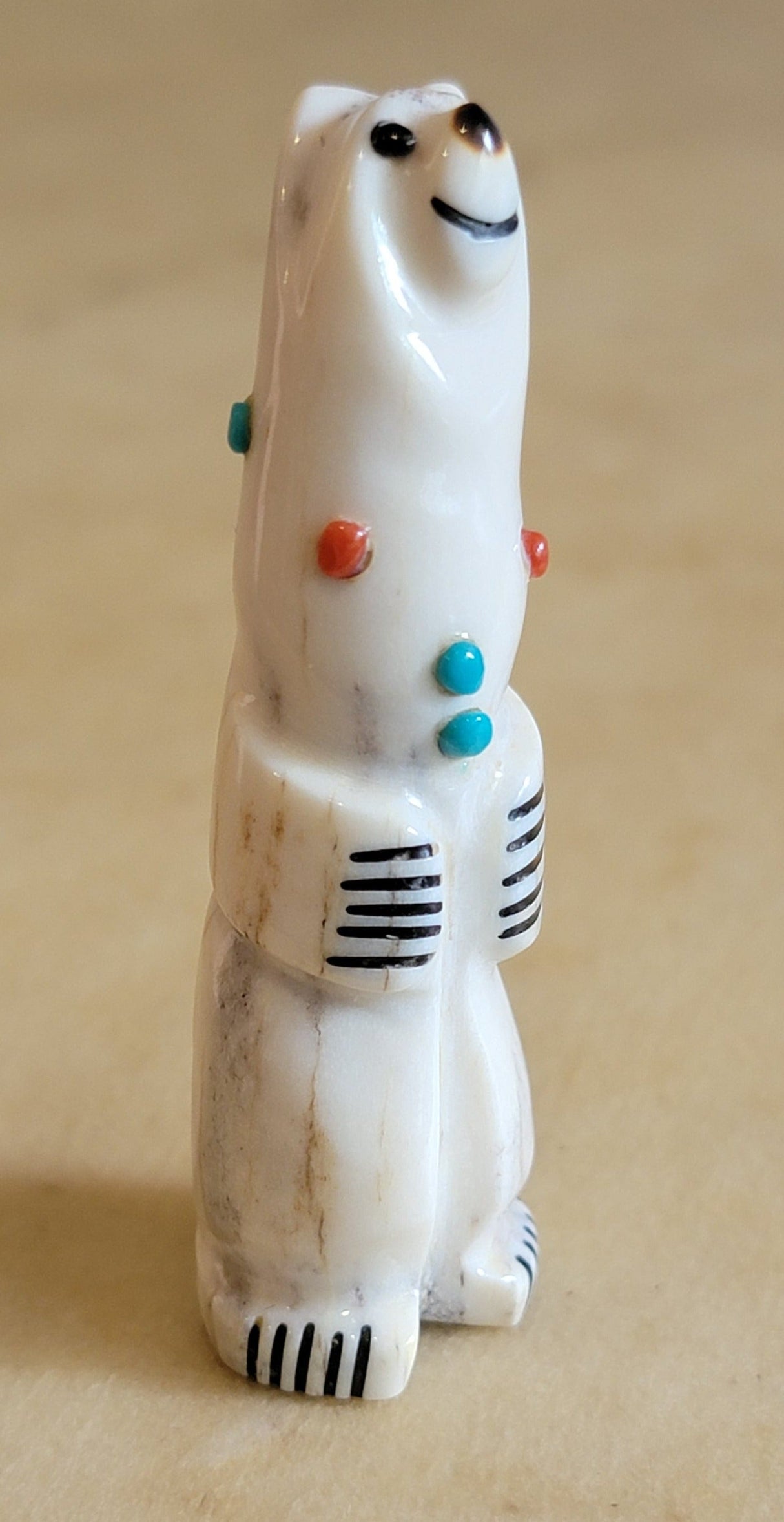 Antler Happy Bear Zuni Fetish