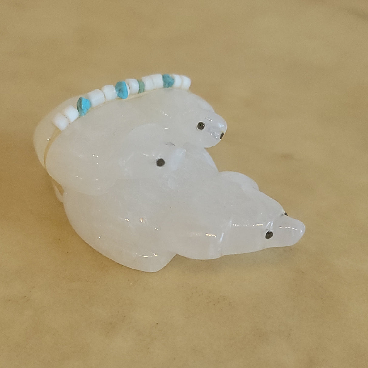 Triple Alabaster Zuni Fetish Badgers