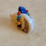 Double Mother of Pearl Bears w/Fancy Pack Zuni Fetish