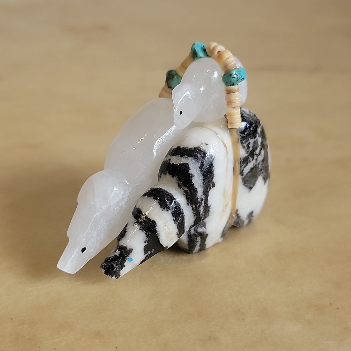 Triple Stacked and Bundled Zuni Fetish Bear Family