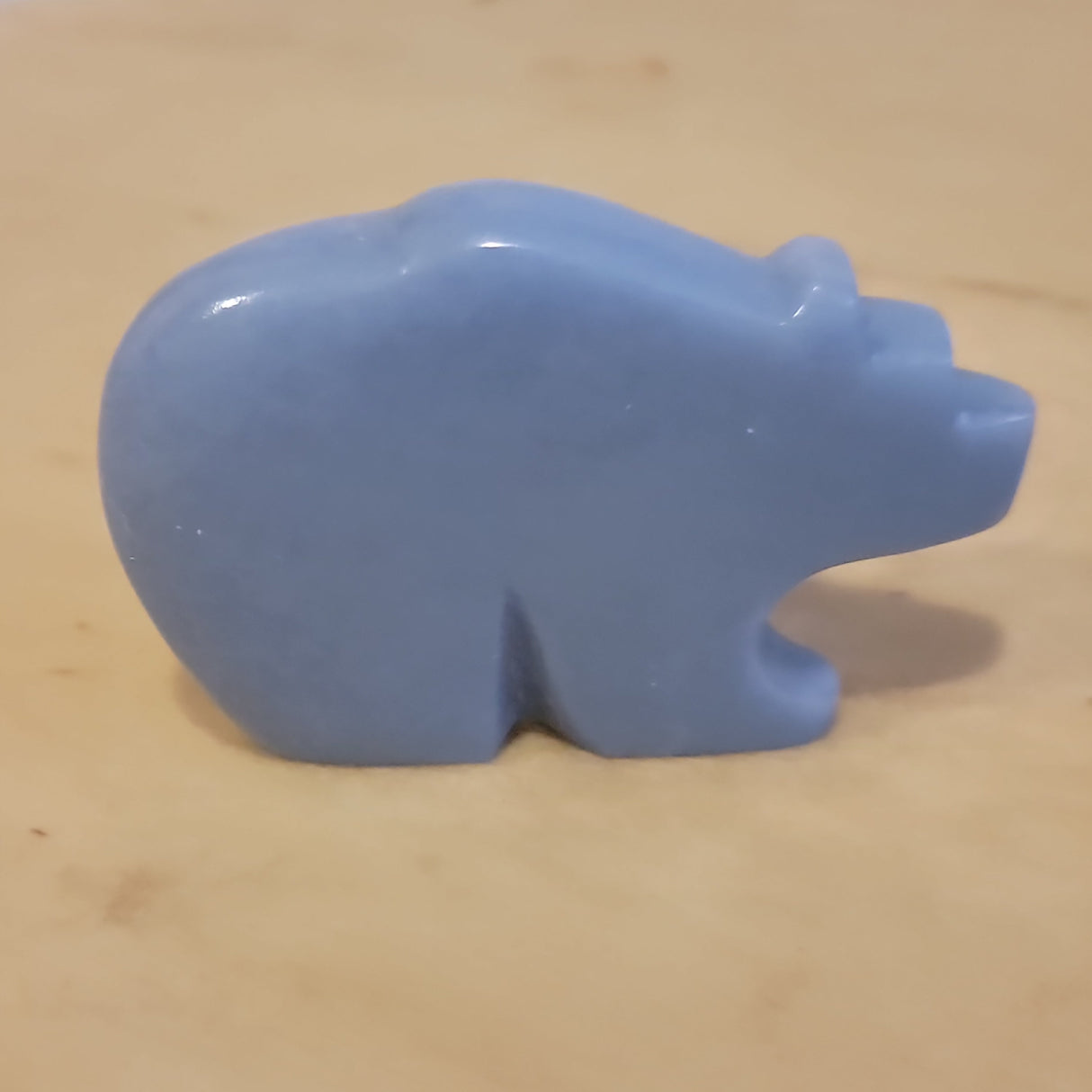 Double Heartlines Angelite Bear Zuni Fetish