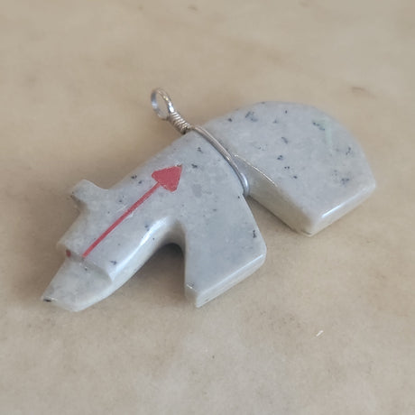 Serpentine Bear Zuni Fetish Pendant