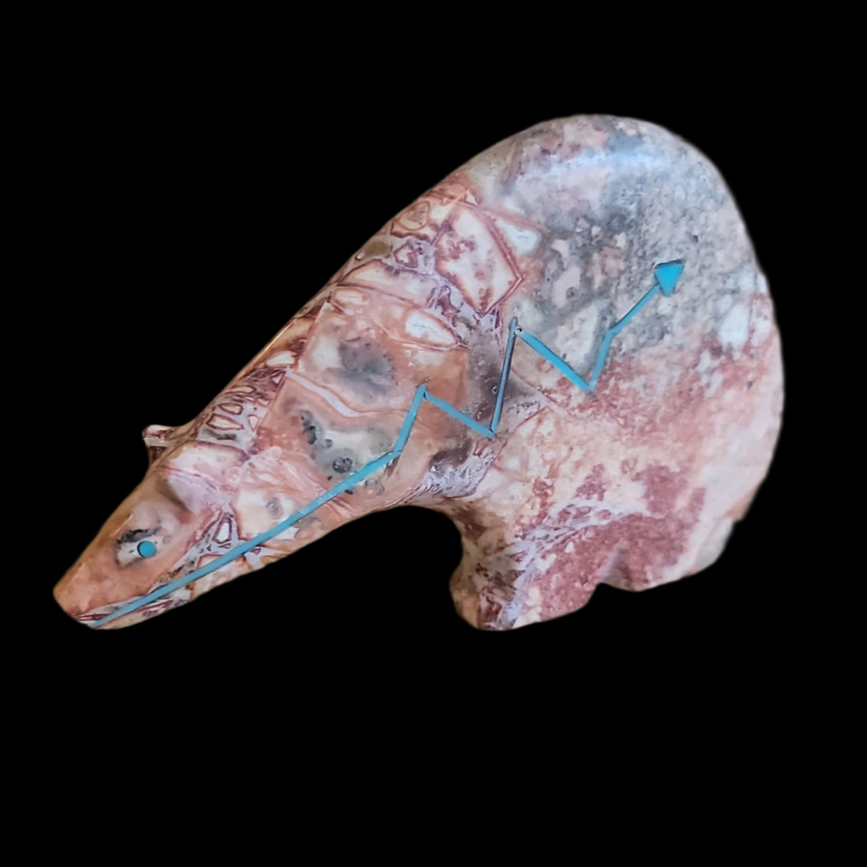 Jasper Long Necked Zuni Fetish Medicine Bear