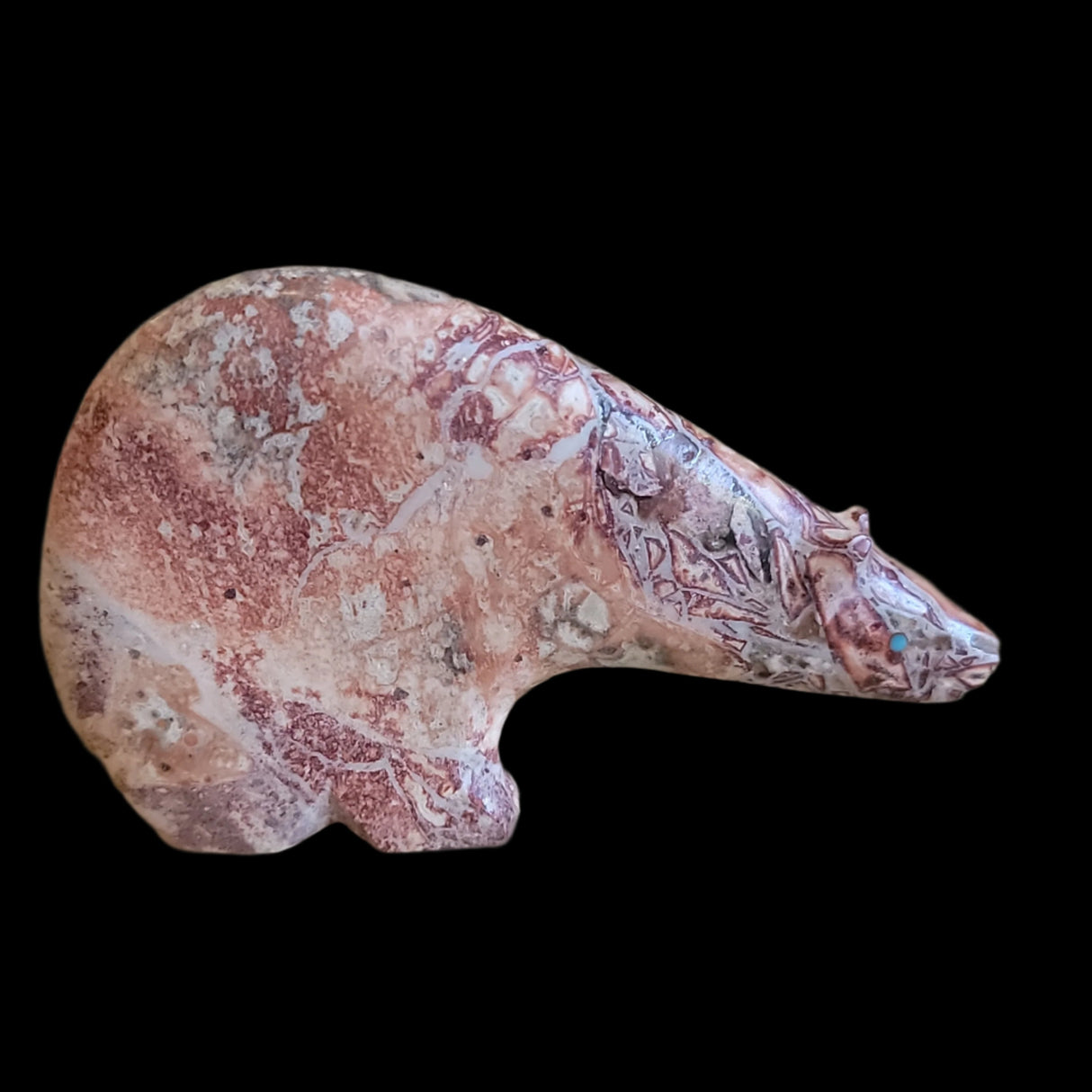 Jasper Long Necked Zuni Fetish Medicine Bear