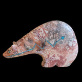 Jasper Long Necked Zuni Fetish Medicine Bear