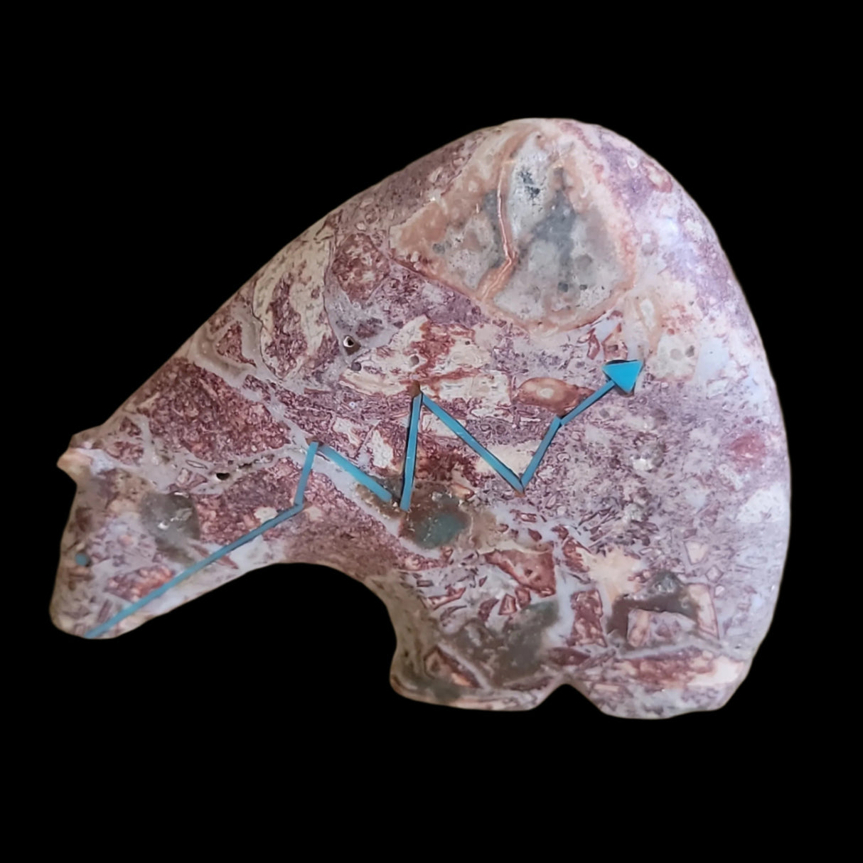 Beautiful Long Necked Jasper  Zuni Fetish Medicine Bear