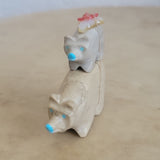 Double Travertine Zuni Fetish Bears