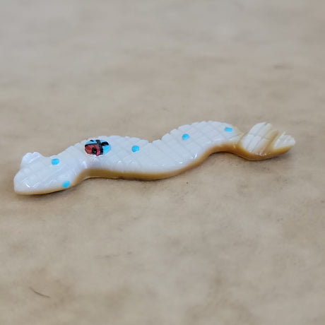 Danette Laate Gold Lip w/Zuni Sun Zuni Fetish Snake/Rattlesnake