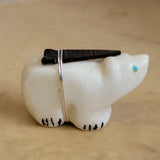 Marble Bear w/Zuni Sun Zuni Fetish