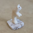 Ruben Najera Fossilized Ivory Standing Bear on Base  Zuni Fetish