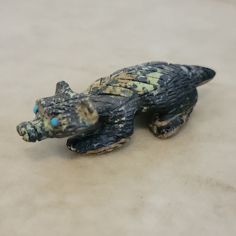 Serpentine Badger on the Prowl Zuni Fetish