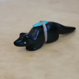 Furry Black Jet Zuni Fetish Wolf