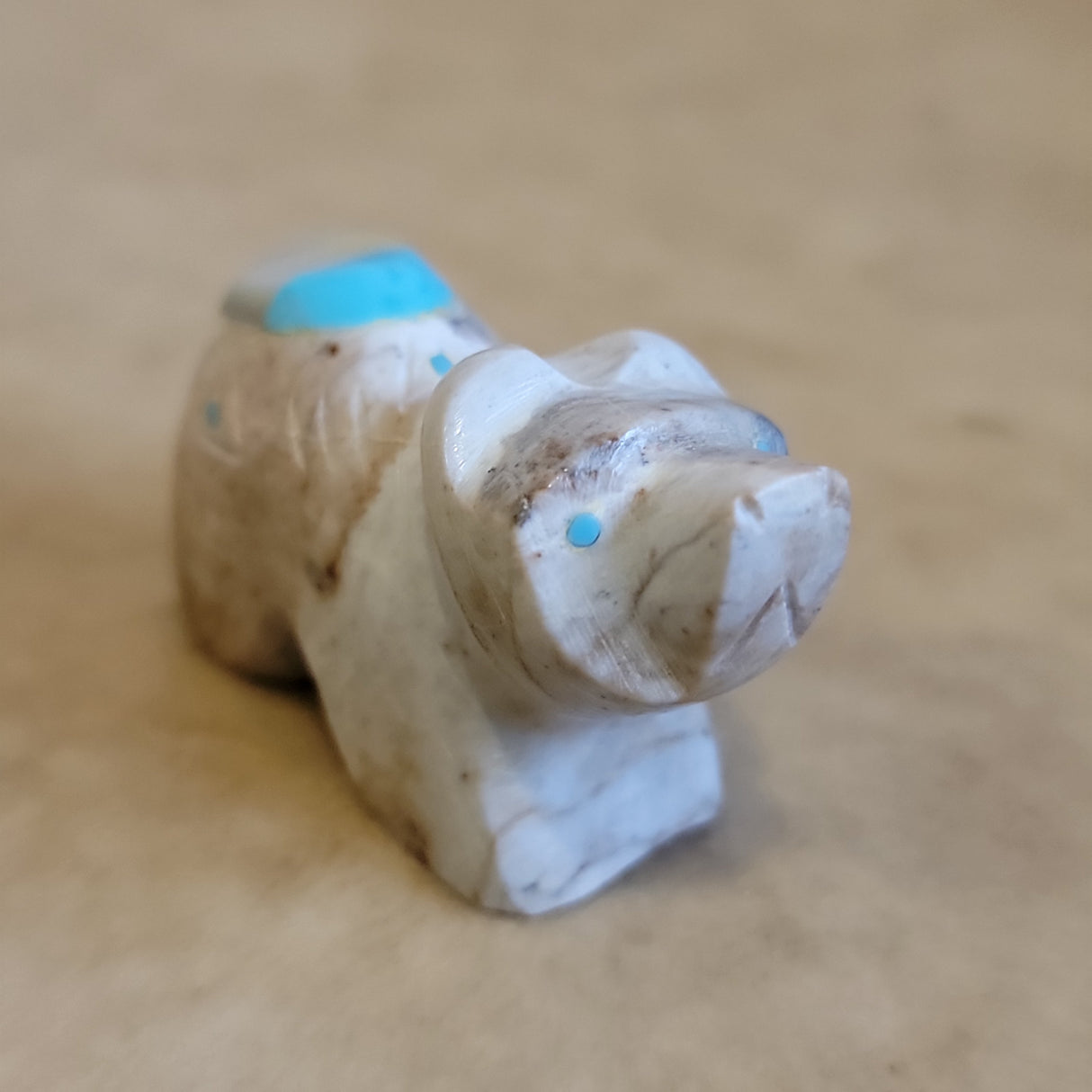 Inlaid Bear Cub Zuni Fetish