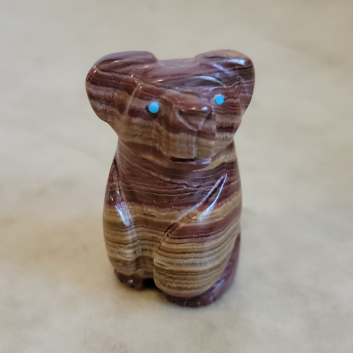 Onyx Standing Bear Zuni Fetish