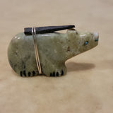 Serpentine Bear w/ Zuni Sun Symbol Zuni Fetish