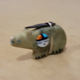 Serpentine Bear w/ Zuni Sun Symbol Zuni Fetish