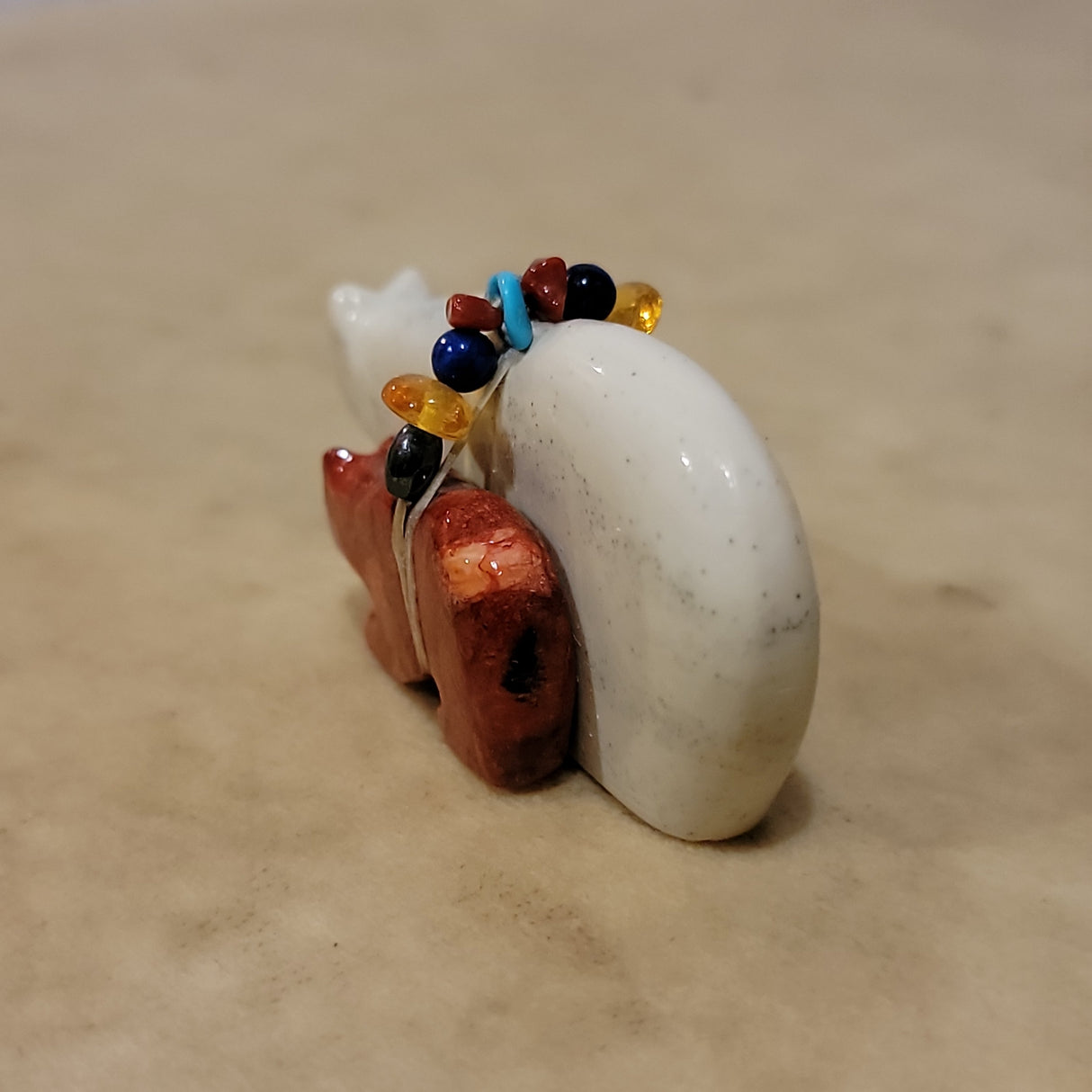 Double Bears with Fancy Offering Zuni Fetish