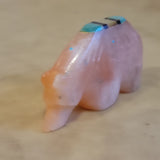 Alabaster Bear w/Inlay Zuni Fetish