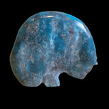 Chrysocolla Medicine Bear w/ Deep Red Coral Heartline Zuni Fetish