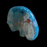 Chrysocolla Medicine Bear w/ Deep Red Coral Heartline Zuni Fetish