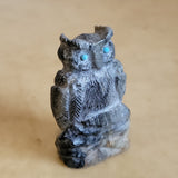 Picasso Marble Great Horned Owl Zuni Fetish