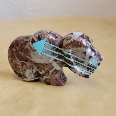 Kenric Laiwakete Triple Heartlines Crazy Horse Stone Ram Zuni Fetish