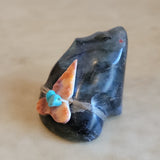 Labradorite Sitting Bear Zuni Fetish