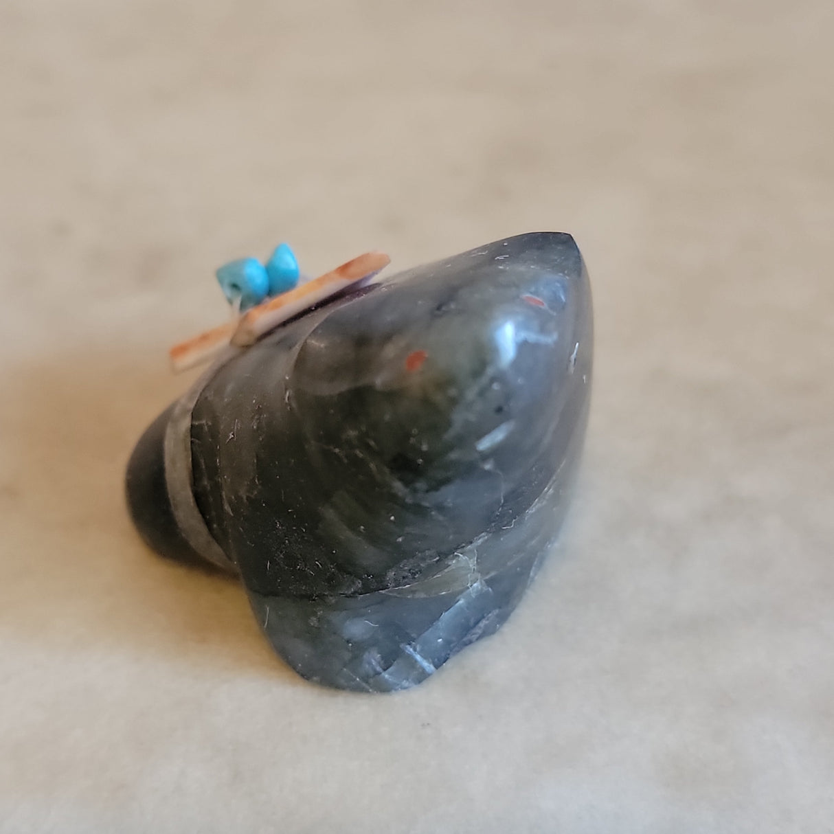 Labradorite Sitting Bear Zuni Fetish