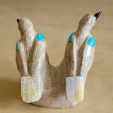 Freddie Leekya  Double Travertine Lovebirds Zuni Fetish