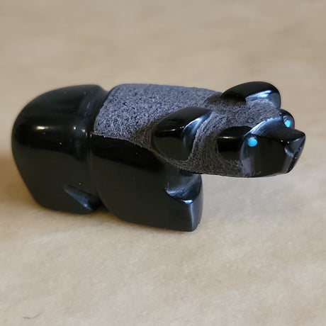 Reynold Lunasee Marble Gazing Bear Zuni Fetish