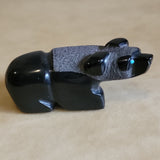 Black Marble Gazing Bear Zuni Fetish