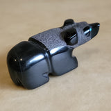 Black Marble Gazing Bear Zuni Fetish