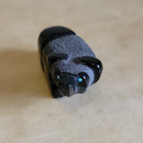 Black Marble Gazing Bear Zuni Fetish